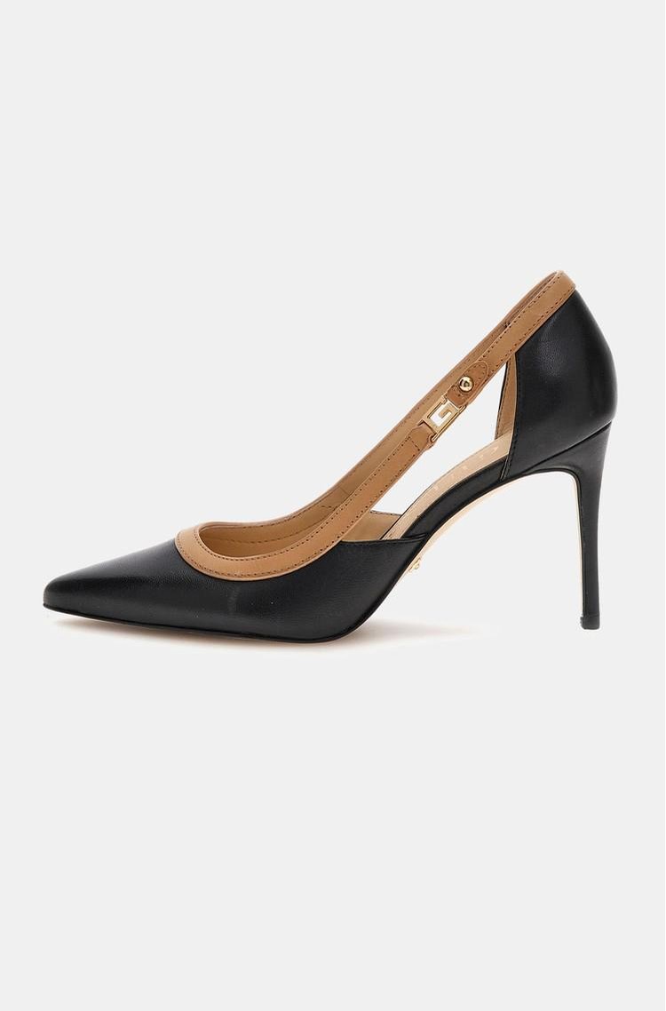 GUESS Ricky genuine leather court shoes Black / Brown 
