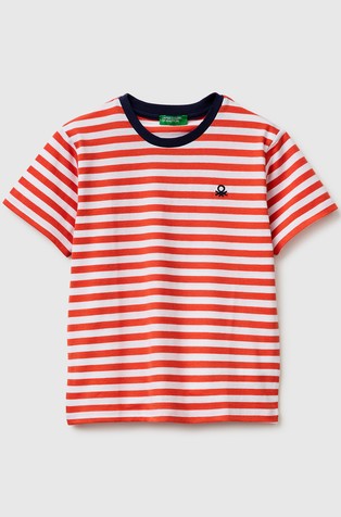 Črtasta majica s kratkimi rokavi
