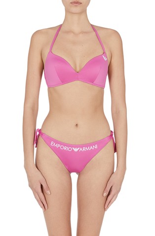 Padded triangle logo bikini top