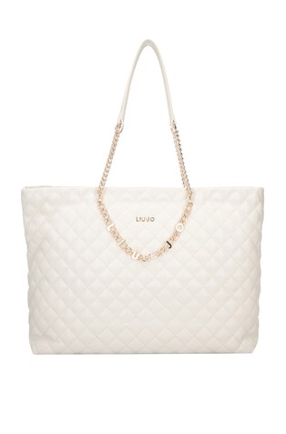 Quilted faux-leather tote