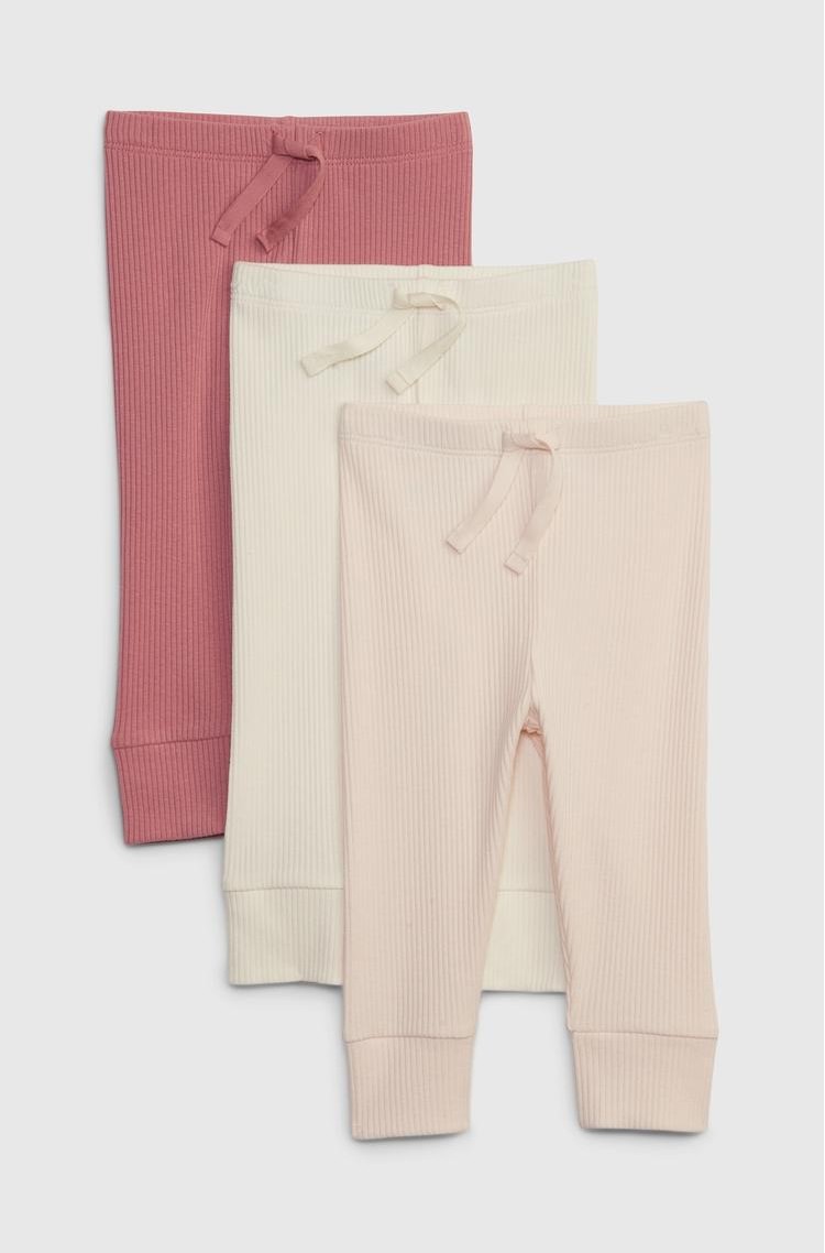 GAP Paket 3 hlač za novorojenčke Roza - Barely Pink 