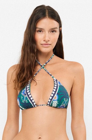 Vzorčast triangel bikini zgornji del kopalk