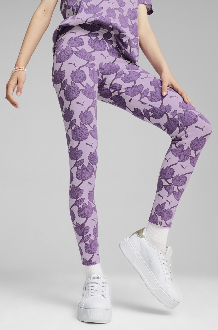 PUMA ESS + pajkice s cvetličnim vzorcem Škrlatna - Purple 