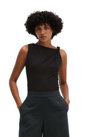 Jersey sleeveless top in viscose-blend
