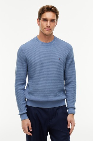 Crew Neck Jumper in Cotton and Cashmere