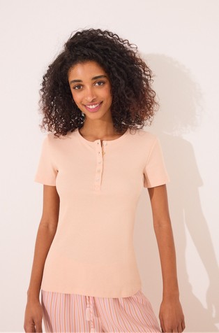 Ribbed short sleeve T-shirt