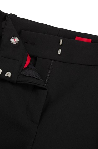 HUGO BOSS Regular-fit bootcut trousers in stretch fabric Black 5