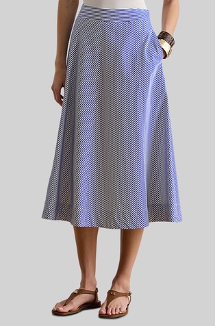 Črtasto bombažno krilo