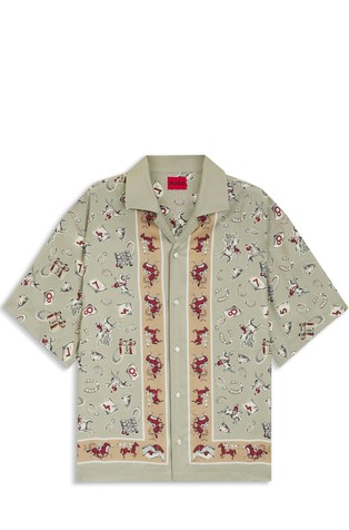 Oversized fit vzorčasta srajca s kratkimi rokavi