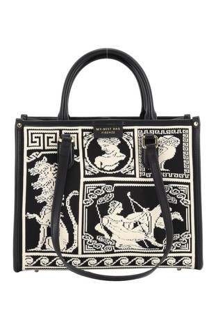 Patterned canvas tote