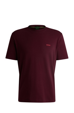 Stretch-cotton regular-fit T-shirt with contrast logo