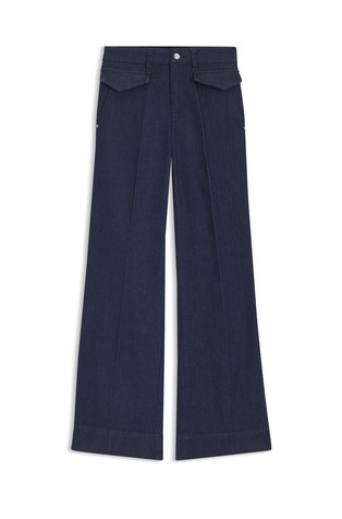 Zvončaste jeans hlače iz raztegljivega denima