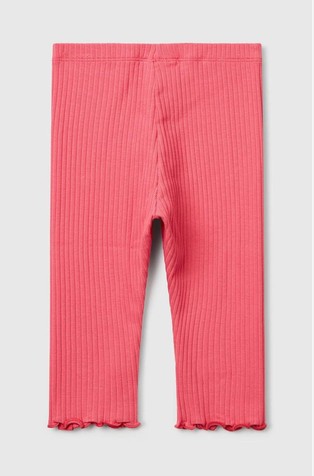 BENETTON Ribbed cotton leggings Salmon 2