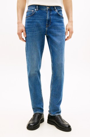 Denton ravne jeans hlače z zbledelim videzom