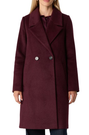 Double-breasted oversized wool blend coat