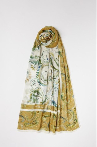 Modal and silk-blend stole with pattern