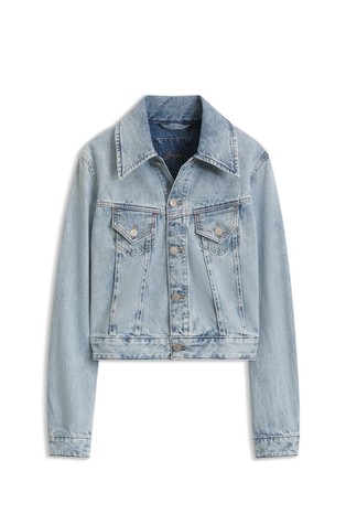 Slim trucker jacket in cotton denim