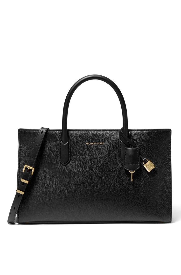 MICHAEL KORS Scarlett usnjena torbica za čez ramo Črna - Black 