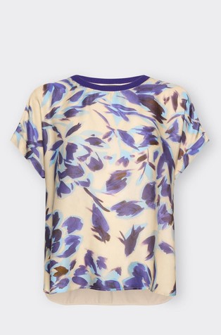 Majica iz jerseya s cvetličnim vzorcem
