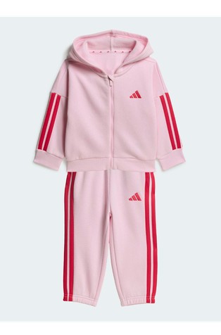 Essentials 3 Stripes logo komplet jope s kapuco in trenirke