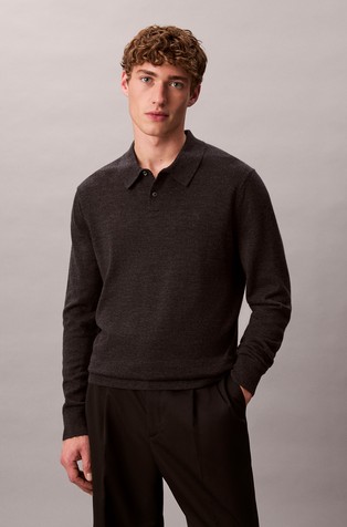 Pleten volnen pulover s polo ovratnikom