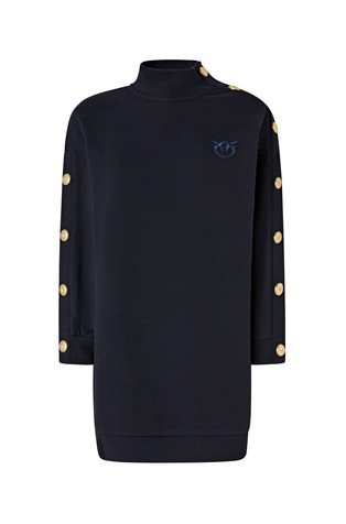 Mini bombažna obleka z dekorativnimi gumbi