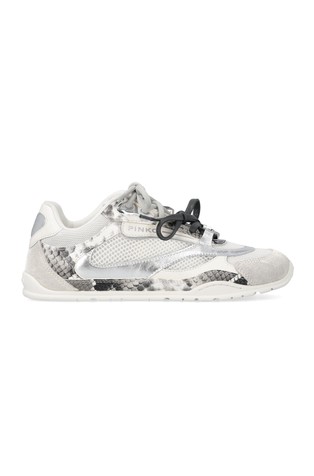 Leather sneakers with mesh inserts