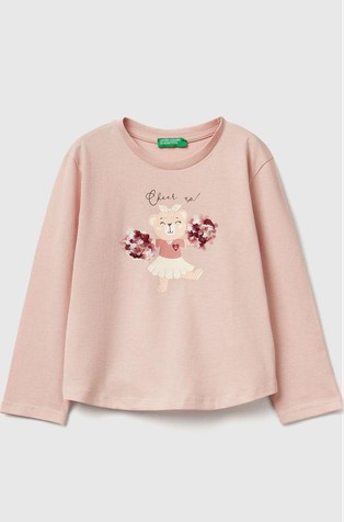 Bombažna majica s potiskom in aplikacijo