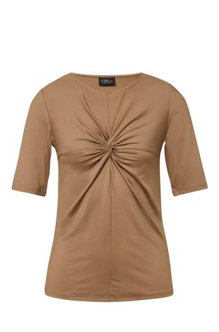 Slim fit majica z detajlom vozla