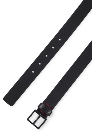 HUGO BOSS Italian-leather belt with logo keeper Black 2
