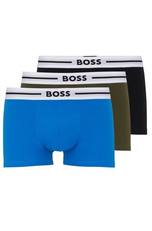 Three-pack of stretch-cotton trunks with logo waistbands
