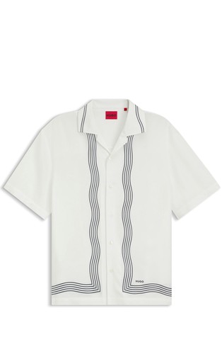 Oversized fit viskozna srajca s kratkimi rokavi