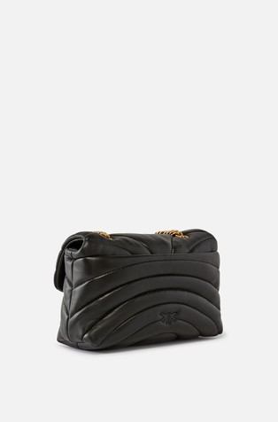 PINKO Mini Love Puff Bag in Sheep Leather Black / Antique Gold 2
