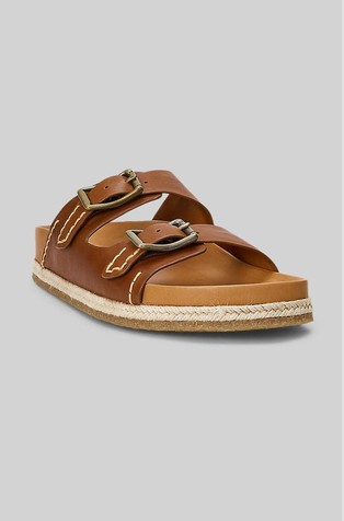 RALPH LAUREN Turbach Leather Sandal Polo Tan 2