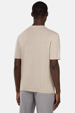 BOGGI MILANO Merino wool T-shirt Sand 2