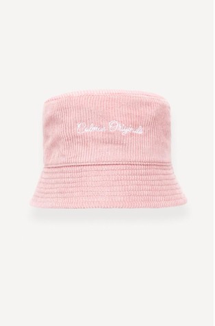 Corduroy bucket hat with embroidery
