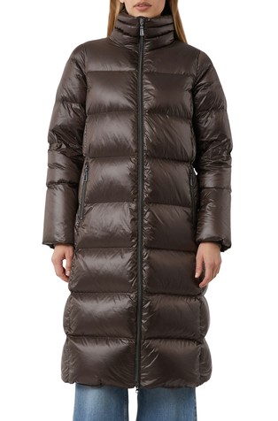 Dolga prešita puhovka s stoječim ovratnikom