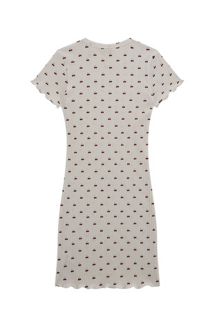 GUESS Cotton-blend patterned short sleeve dress Call Me Cherry Print 2
