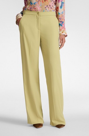 Straight fit crepe trousers