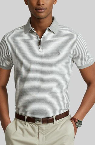 Custom slim fit polo majica s črtastim vzorcem