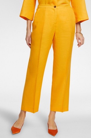 Straight linen trousers