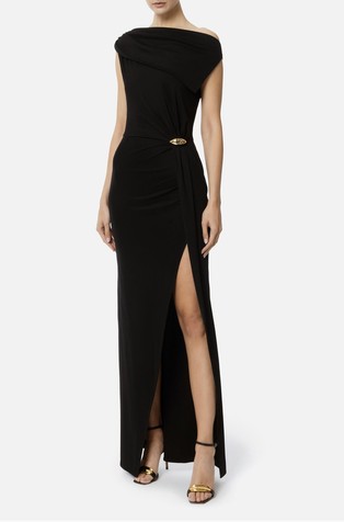 Red Carpet jersey asymmetric dress