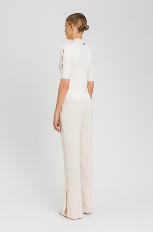 TWINSET Turtleneck jumper with cut-outs and studs Snow 2