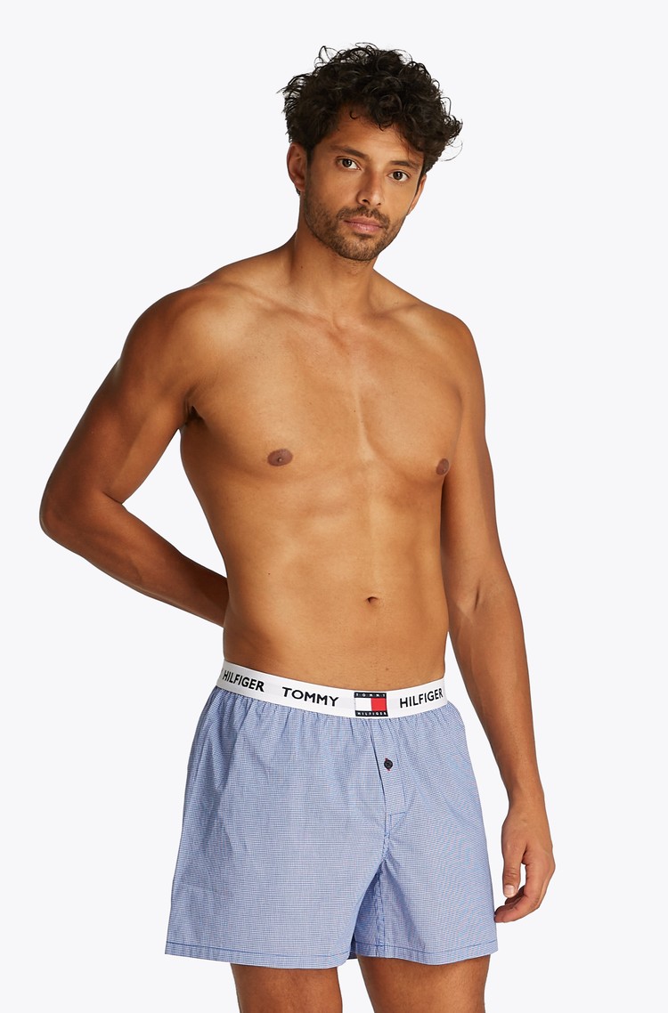 TOMMY HILFIGER TH Original ohlapne bombažne boksarice Modra - Blue 