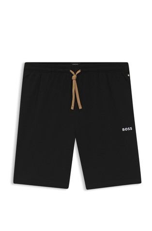 Bombažne kratke hlače z zatezno vrvico in vezenim logotipom