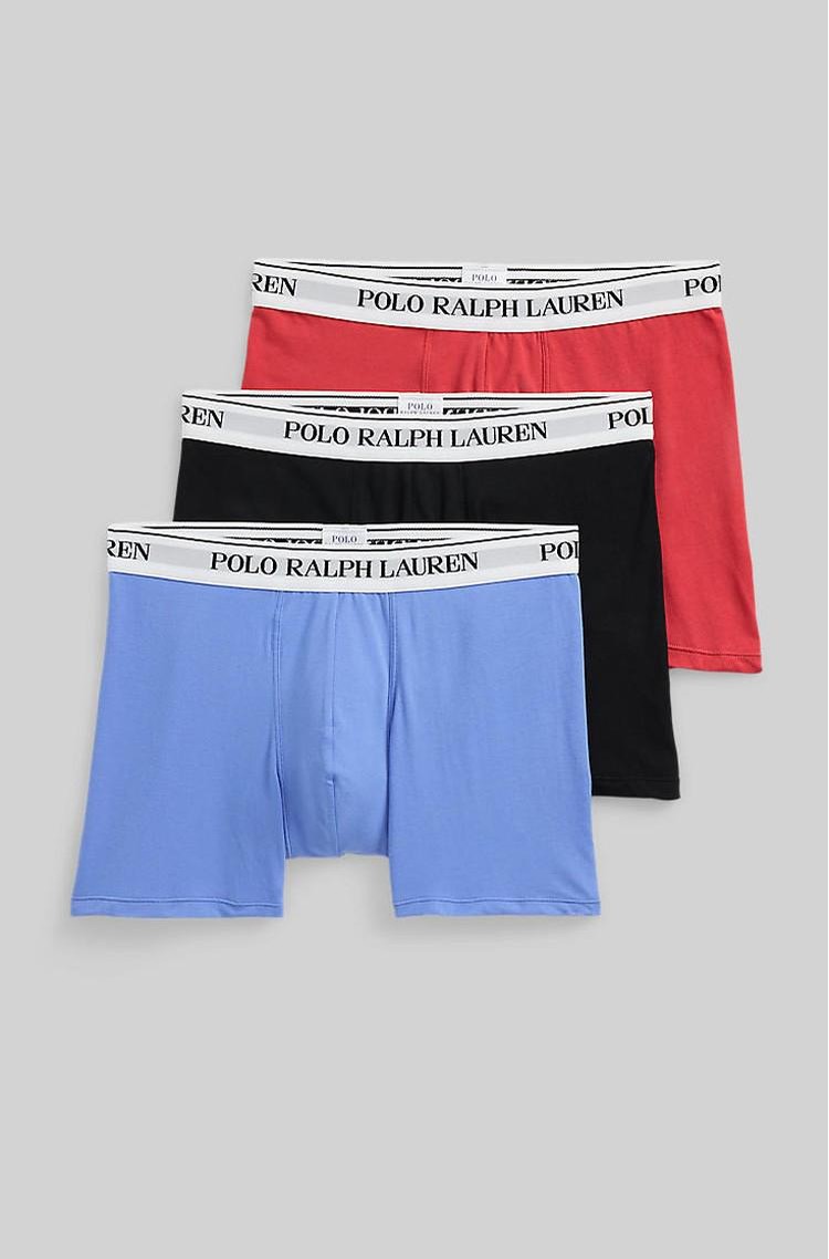 RALPH LAUREN Paket 3 boksaric iz raztegljivega bombaža Večbarvna - Black / Blue / Red 