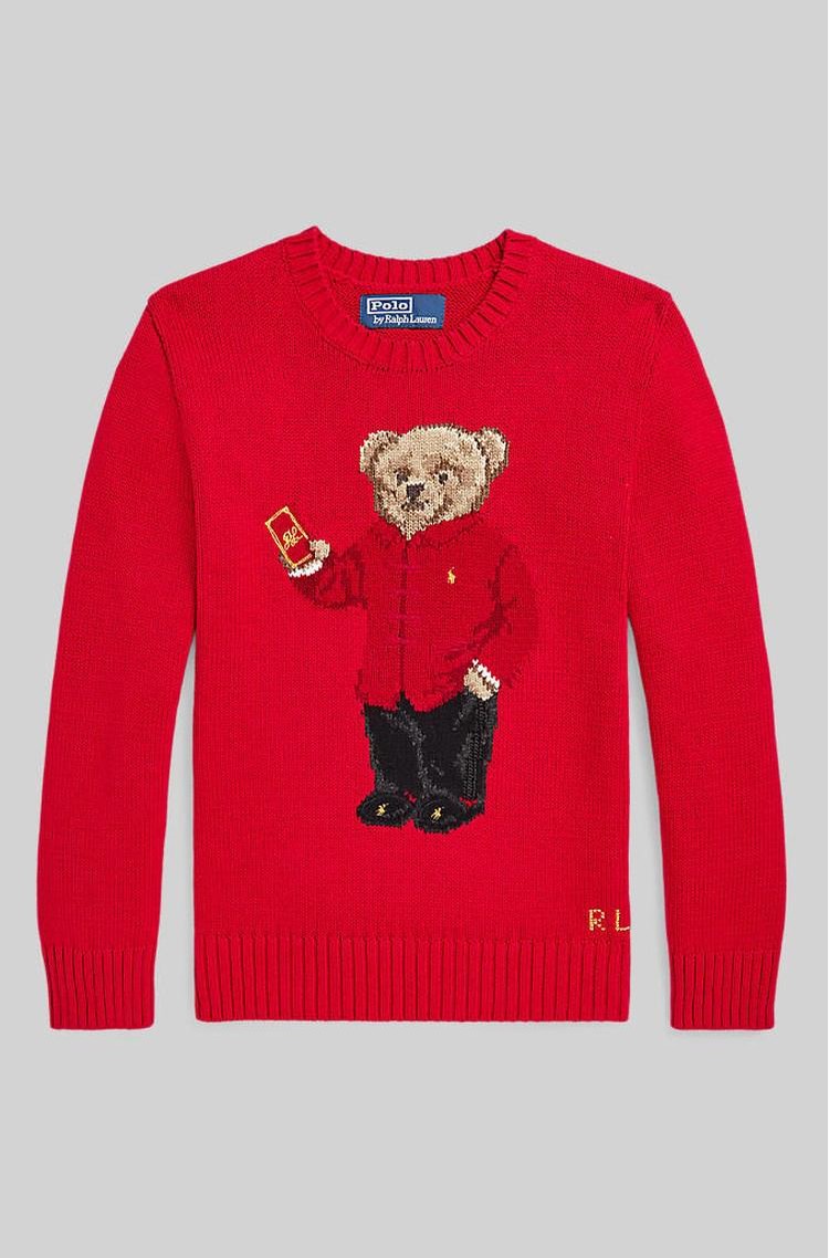 Crew Neck Polo Bear Sweater Kids Ralph Lauren Kids Cotton Polo