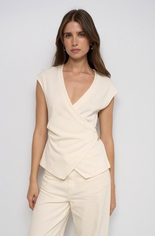 Wrap knitted top