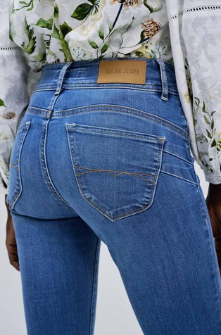 SALSA JEANS Secret Push In slim fit jeans hlače Modra - Blue 5