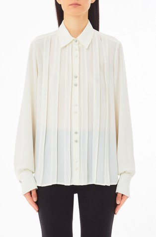 Shirt with pleated front